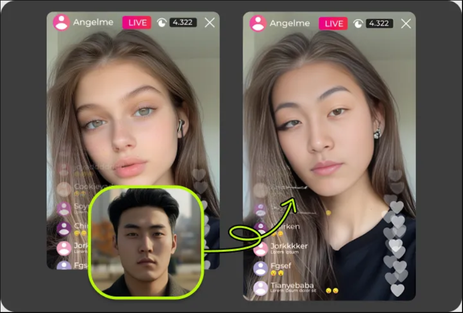 A close up of two pictures of a woman and a man.