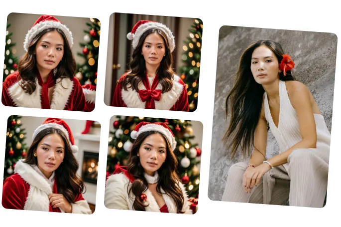 功能：在圣诞树下生成有趣的圣诞图片